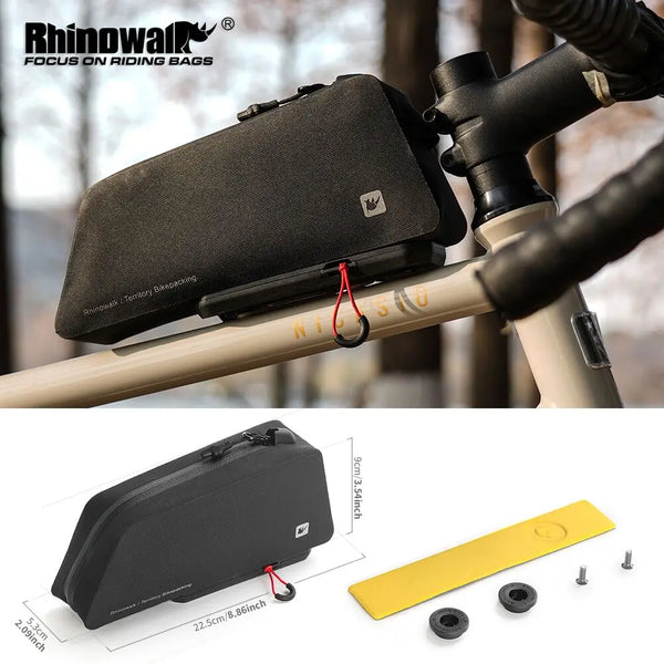 កាបូបដាក់ទូរស័ព្ទ Rhinowalk សម្រាប់ជិះកង់លើផ្លូវក្រួសក្រហម ទំហំ 1 លីត្រ ងាយស្រួលដោះចេញ និងការពារទឹក ជាមួយនឹងប្រព័ន្ធឌីស UFO