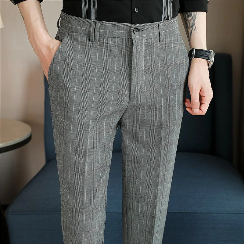 2026 Men's Winter Woolen Office Suit Pants, Slim British Style Wool Business Formal Dress Trousers, Asian Size 29-36, 2025 New