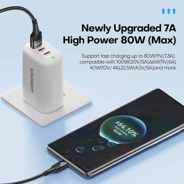 ខ្សែសាក USB ប្រភេទ C 7A 100W សាកលឿន ខ្សែសាកទិន្នន័យ សម្រាប់ Huawei P40 Samsung Realme OPPO Oneplus ស្មាតហ្វូន ខ្សែ USB ប្រភេទ C