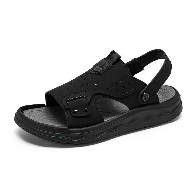 Summer Outdoor Retro Sandals Men Genuine Leather Sandals Beach Sandalias Hombre Verano Sandale Homme