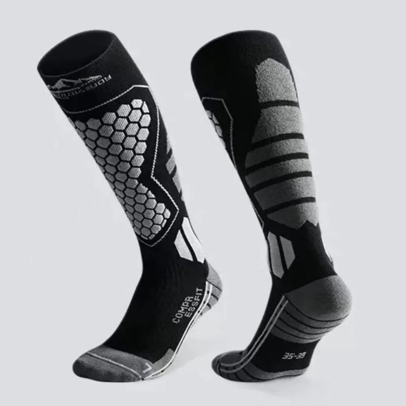 WRELS 1/2/3 Pairs Ski Socks Thermal Knee High Socks Men Women Thick Cushioned Compression Arch Support Warm Snowboarding Socks