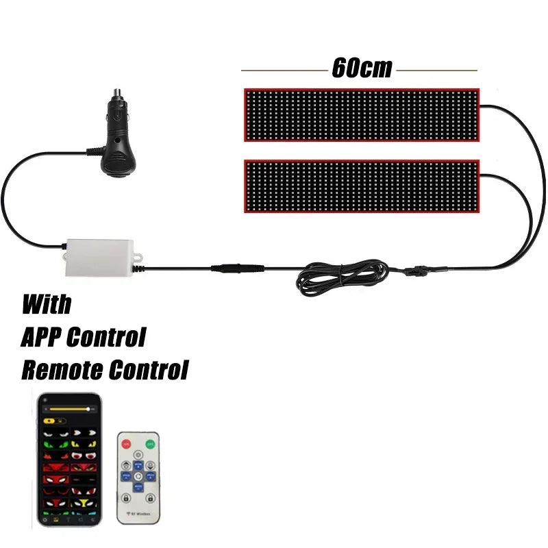 Demon Eyes Car Matrix Pixel Panel Night Light APP Remote Control Flexible Display Programmable for Car Truck SUV Accessorie