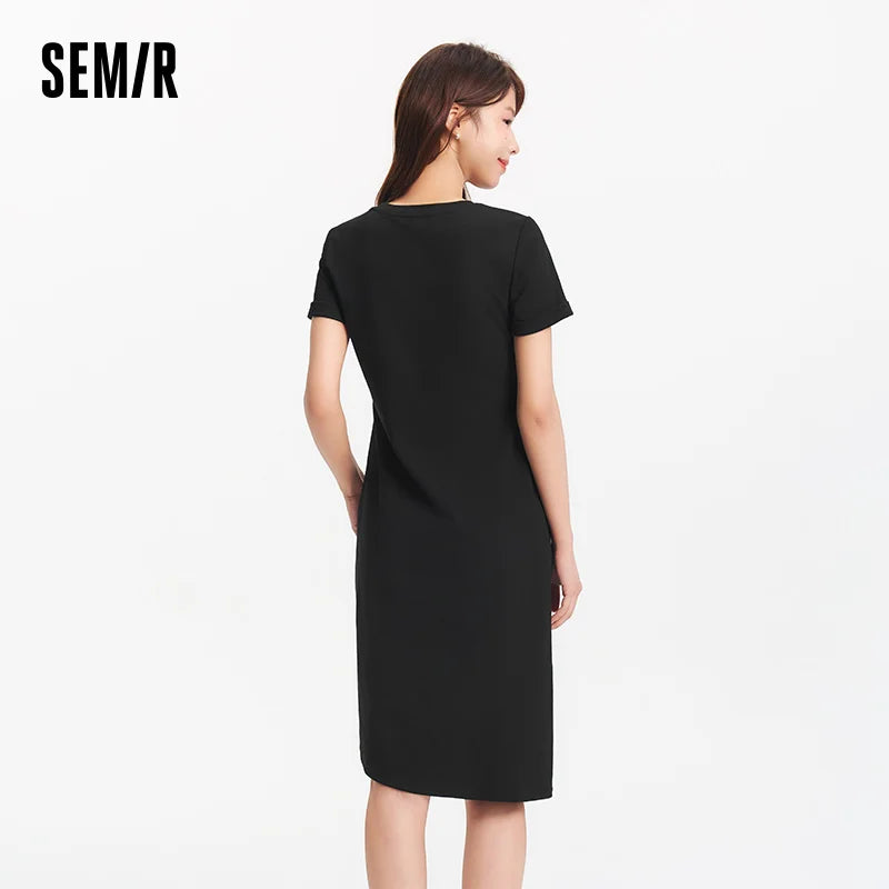 Semir Women Dress Twist 2026 Side Split Asymmetric Midi Urban Casual Everyday Style Soft Comfortable Daily Wear Trendy