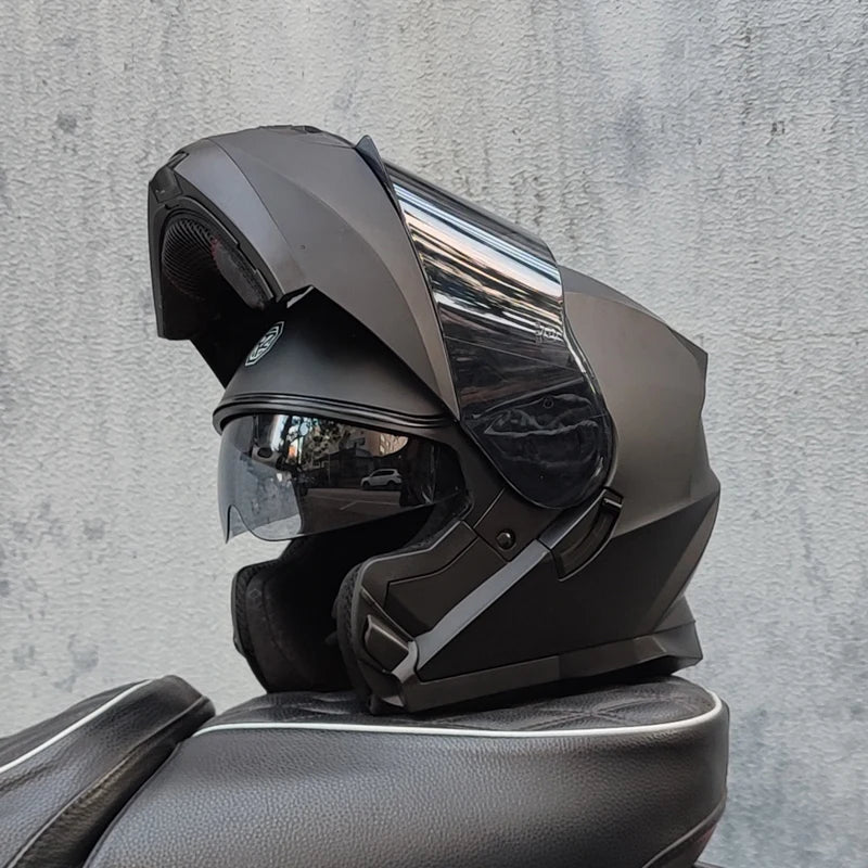 ORZ DOT Approved Full Face Helmets Crash Motorbike Protective Gear Men Women Flip Up Helmet Motorcycle Double Sun Visor