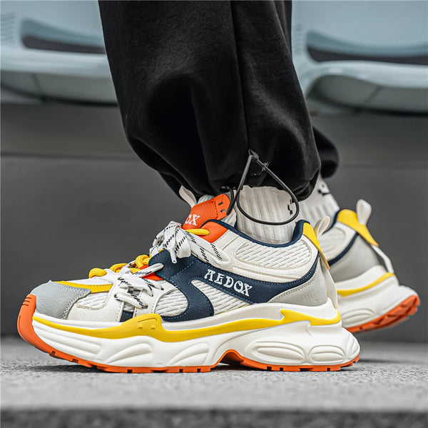 Chunky Sneakers Four seasons New Breathable Light Soft sole Men's Outdoor Casual Running Sports Shoes Fashion Walking Mesh Shoes