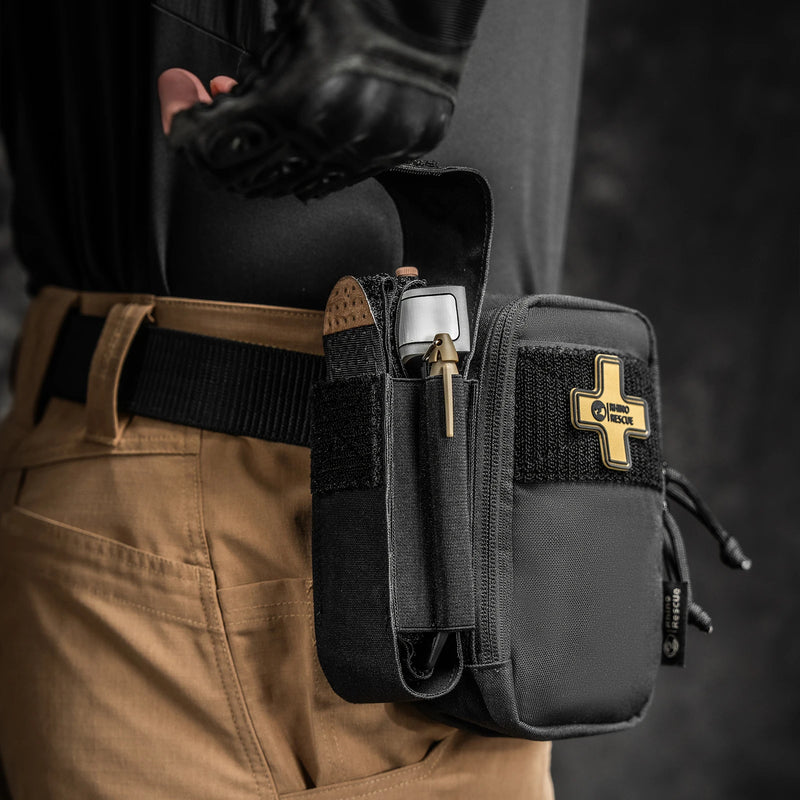 RHINO RESCUE Fanny Pack First Aid Kit, Compact Emergency Pouch with Molle Quick-Release for Outdoor Camping Hiking IFAK