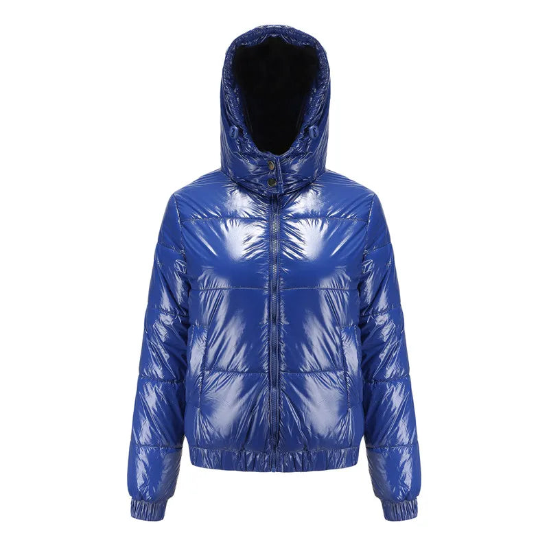 Bright Red Women's Hooded Thick Jacket Winter New Thick Coat Fashion Warm Women Parkas Royal Blue Golden Yellow Black Outerwear