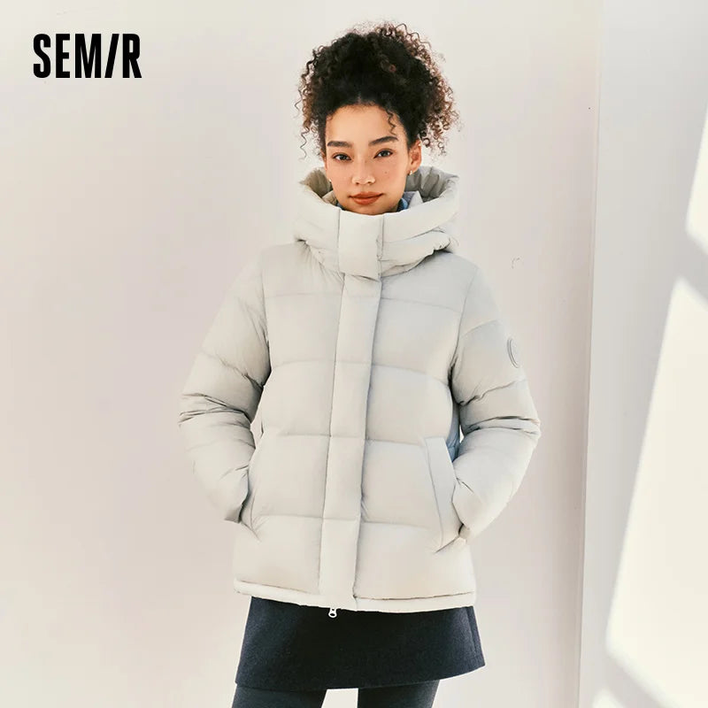 Semir Women Down Jacket 90 Percent Down Fill Goose Down Fill 2026 Winter Everyday Style Outdoor Layer Warm Insulation