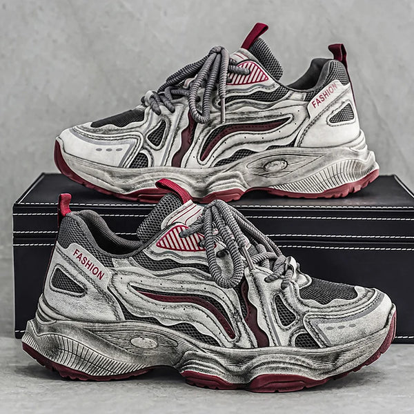 Chunky sneakers four seasons men's casual breathable light soft sole outdoor running shoes fashion students speed sports shoes