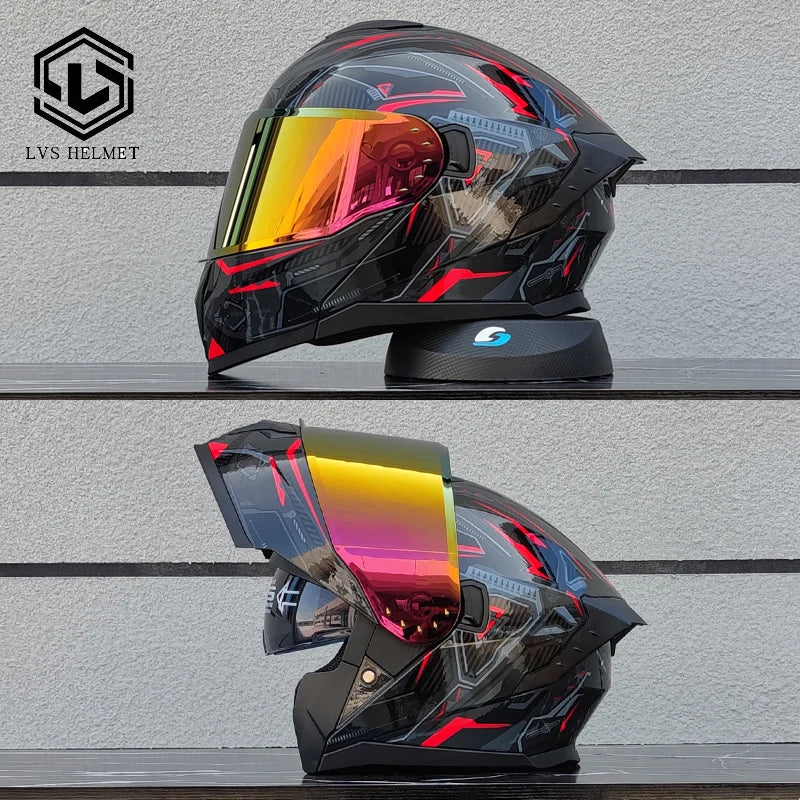 LVS Modular Flip Motorcycle Helmet Full Face Highway Helmet DOT Approved High Quality