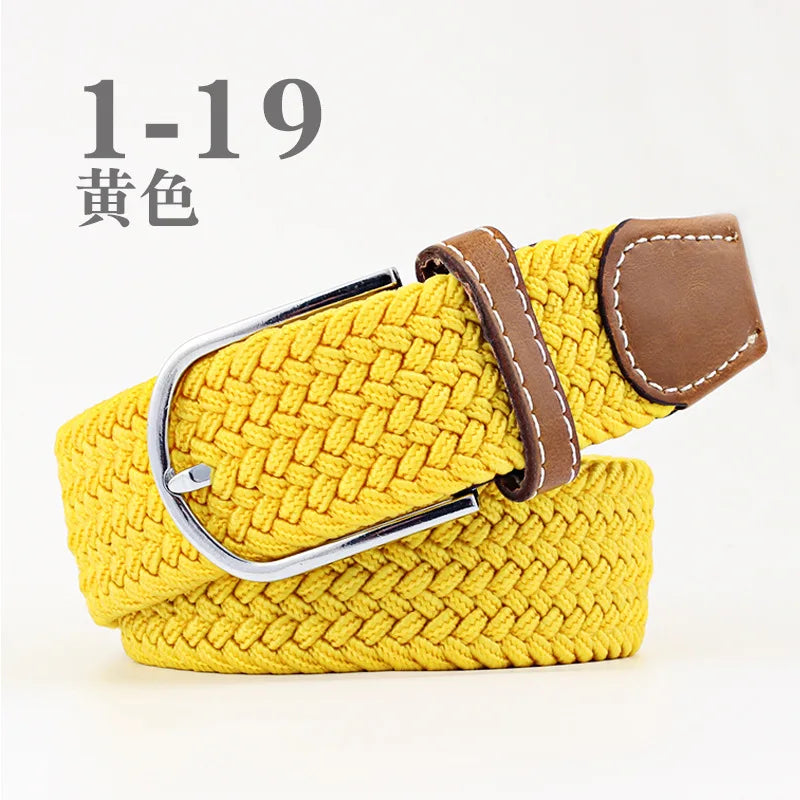 105cm Stretch Woven Belt, Unisex Canvas Belts Fashion Casual Student Belt Women Cinturon Male Waistband.