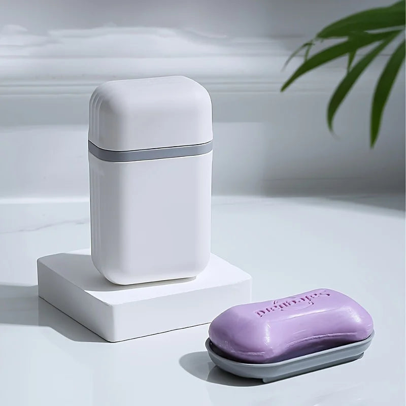1PC Portable Travel Soap Box, Sealed Design, Drainage Household Soap Holder,Covered Draining Box, Mini Household Soap Container