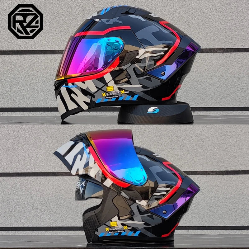 ORZ's latest modular flip helmet dual lens motorcycle helmet casco para moto motorcycle travel semi full helmet casque moto