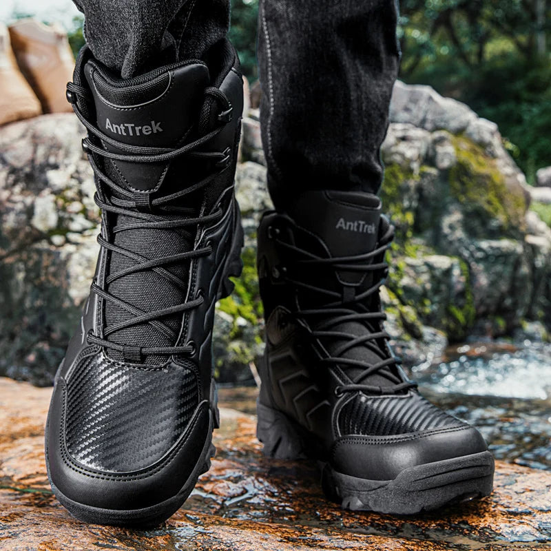 Men's Combat Boots Four seasons Light Breathable Casual Hiking Walking Boots Outdoor Jungle Anti-slip High top Training Boots