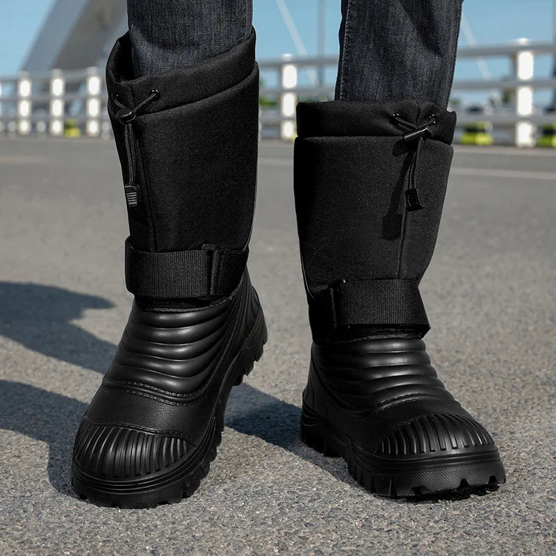Men's snow boots winter non-slip warm plush Thick sole plus size high top boots fashion Joker outdoor sports casual cotton boots