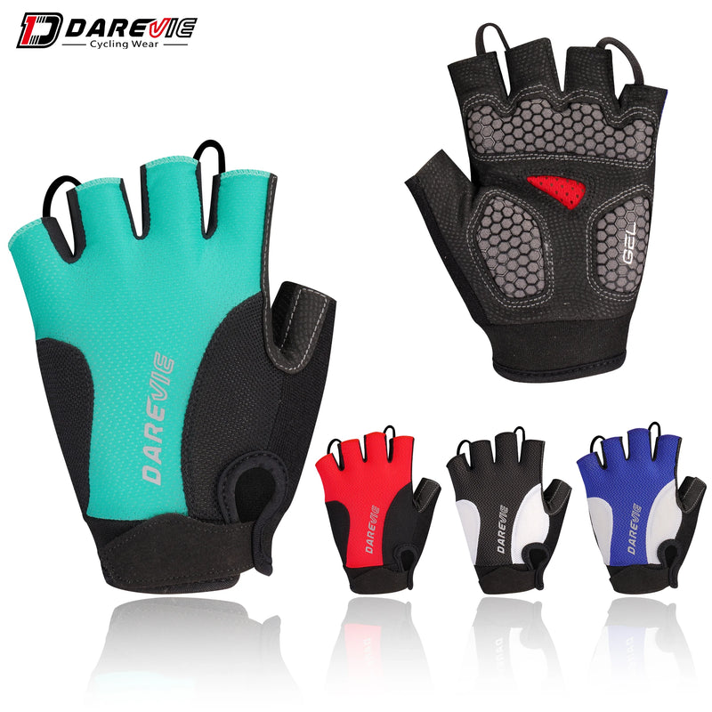 ស្រោមដៃជិះកង់ DAREVIE MTB មានស្រទាប់ជែលការពារការប៉ះទង្គិច ស្រោមដៃពាក់កណ្ដាលម្រាមដៃ អាចដកដង្ហើមបាន ស្រោមដៃជិះកង់ពាក់កណ្ដាលម្រាមដៃ ជូតញើសបានលឿន