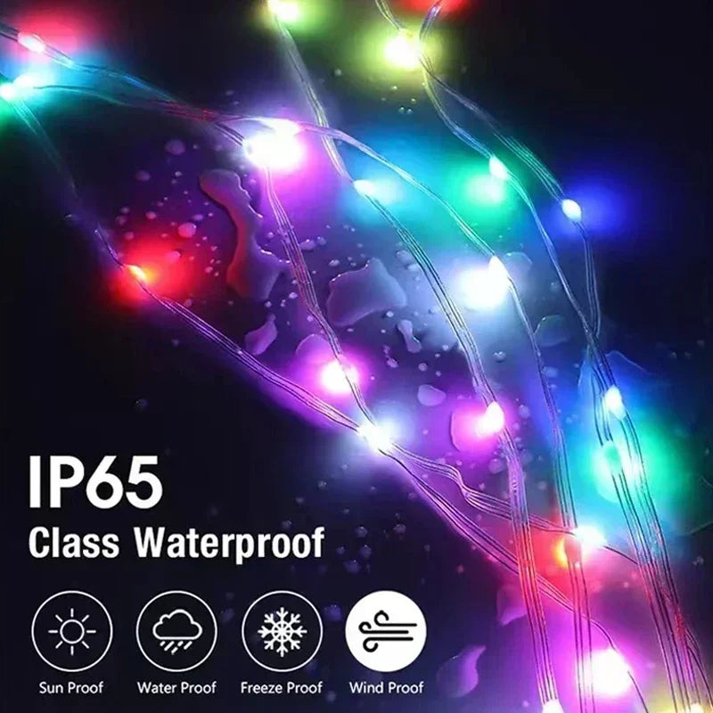 Smart LED String Bluetooth APP Control RGBIC Fairy Lights Waterproof USB Music Dream Color Light Party Room Decoration