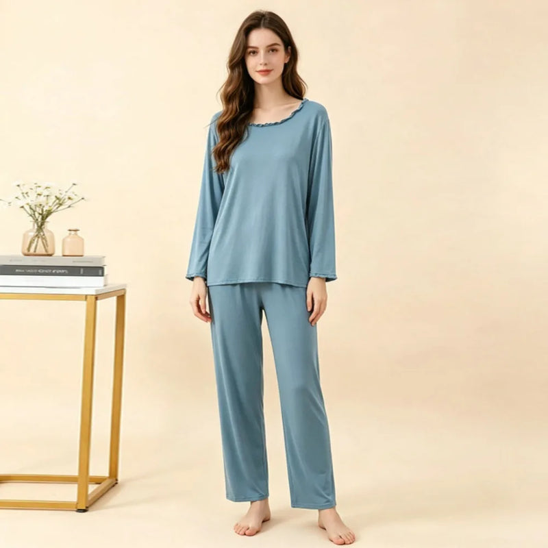 Modal Pijama Two-Piece Women's Set Pajamas for Lady Home Wear Spring Autumn Long Sleeve Sleepwear for Sleeping Pyjama Set