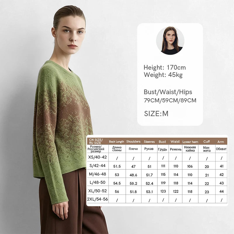 Amii Sweater for Women O-Neck Color Block Drop Shoulder Sleeve Casual Autumn Loose Pullovers Knit Top Female Clothing 12623137