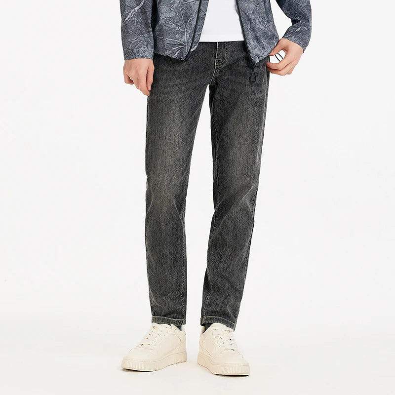 Semir Men Jeans Vintage Washed Elastic Cotton Soft Slim Leg Versatile Fashion 2026 Casual Daily Street Wear