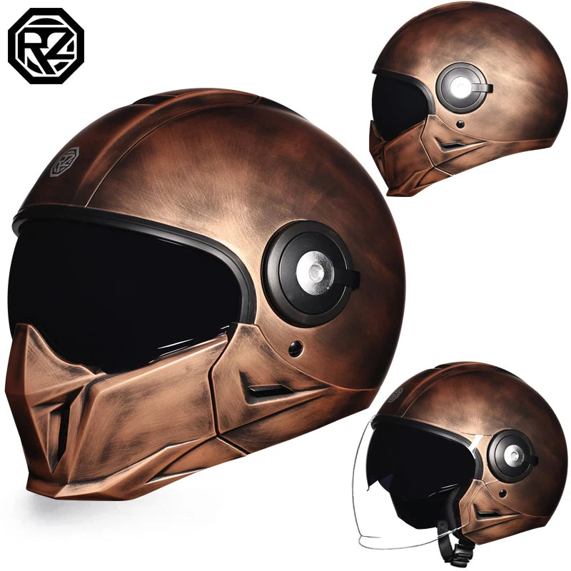 ORZ-653S Motorcycle Helmet Full Face Open Face Helmets 3/4 Men Women Modular Dual Visor Helmet For Motorcycle DOT Approved