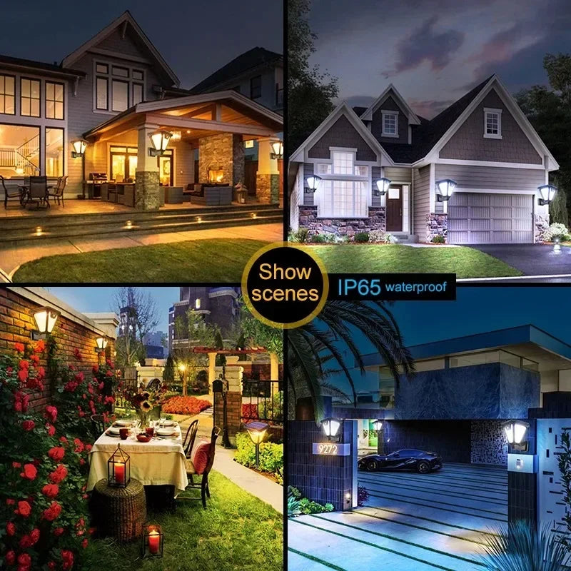 1/4 Pcs Solar Motion Sensor Light Outdoor Waterproof Lighting Dual Purpose Lawn Lamp and Wall Sconce for Garden or Porch