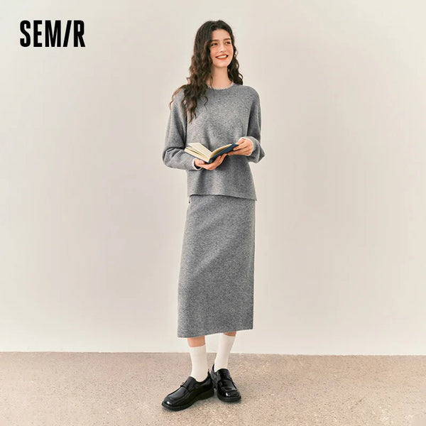 ឈុតប៉ាក់ Semir សម្រាប់នារី សំពត់ពីរដុំ រចនាបទទន់រលោង រចនាបទស៊ីសង្វាក់គ្នា សម្រាប់រដូវរងា ឆ្នាំ២០២៦ មើលទៅស៊ីសង្វាក់គ្នា ទាន់សម័យជារៀងរាល់ថ្ងៃ