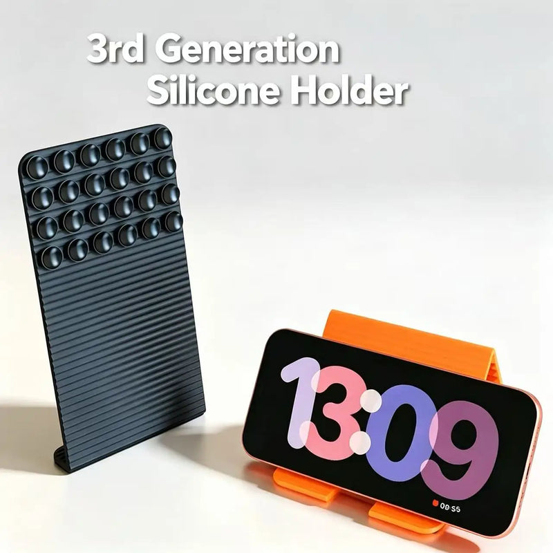 3rd Gen Silicone Phone Holder, Multi Surface Suction Phone Stand, Portable Hands Free Mobile Mount for Shower Gym Desk