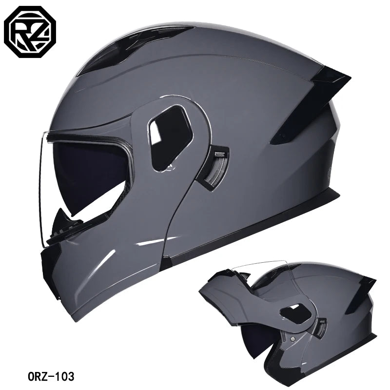 2023 New Arrival Men Motorcycle Professional Racing Flip Up Helmet ABS Material Modular Dual Lens Helmets DOT Certification