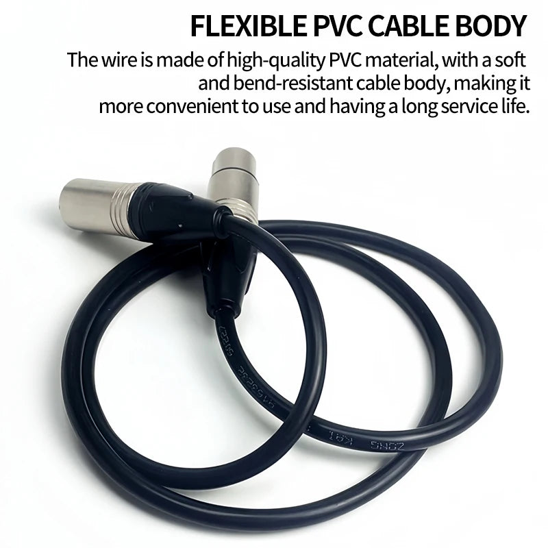 1M/2M/3M/5M/10M Gold-Plated 3-Pin XLR Male to Female Audio Cable - 3X0.75mm² (3X18AWG), Professional Use