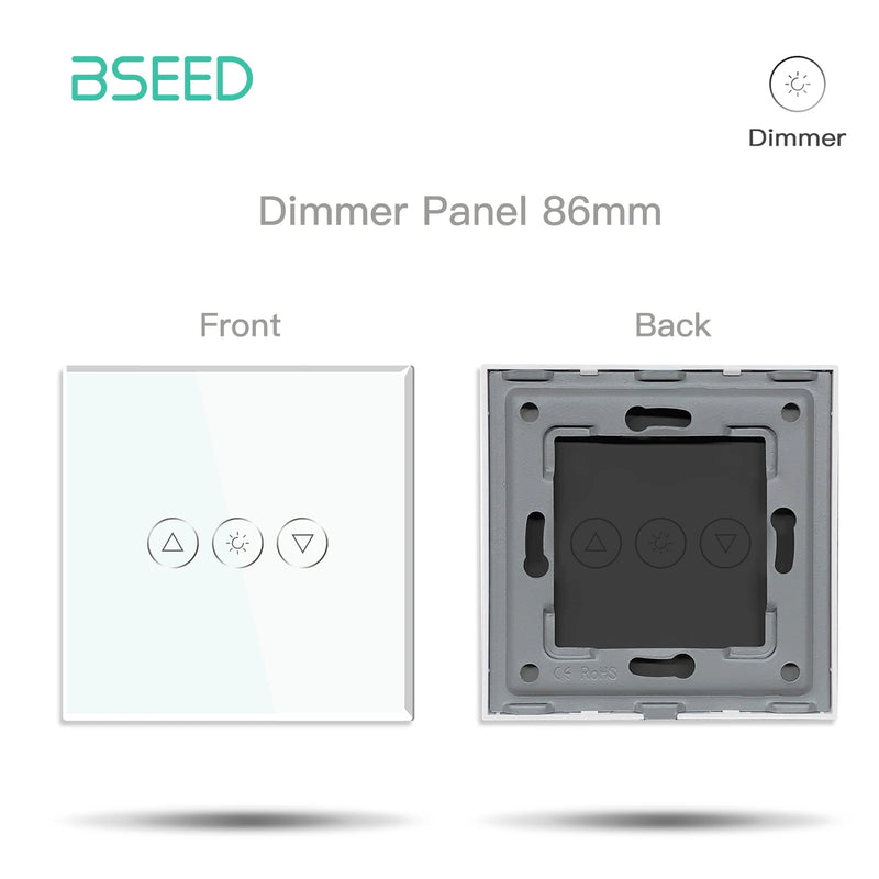 BSEED Wall Touch Switch Dimmer Touch Light Switch Function Parts Glass Panels EU Wall Socket Plug DIY Free Combination