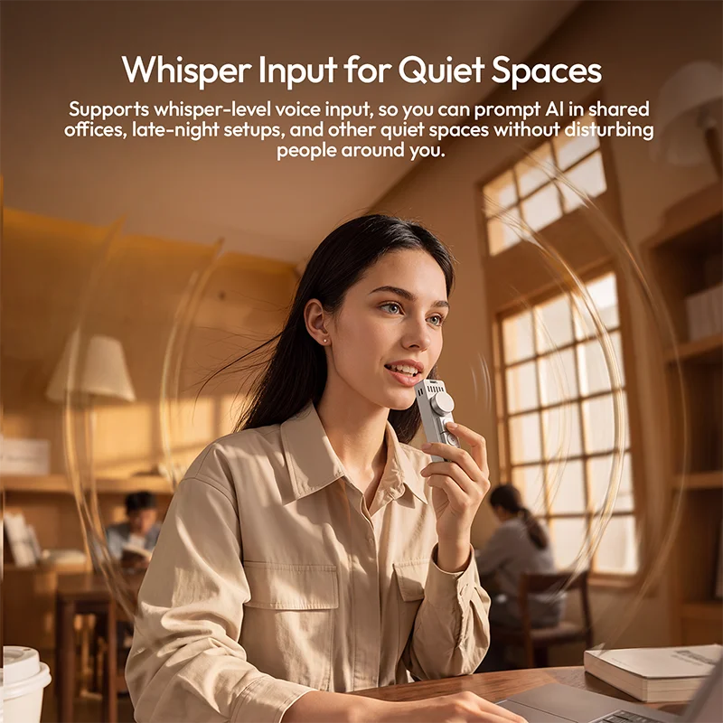 ក្តារចុចបញ្ចូលសំឡេង Ulanzi AU05 Vibe Key Al សម្រាប់ Codex Claude Gemini AI Coding Video Meeting Studio ជាមួយប៊ូតុងលៃតម្រូវបាន 3 គ្រាប់
