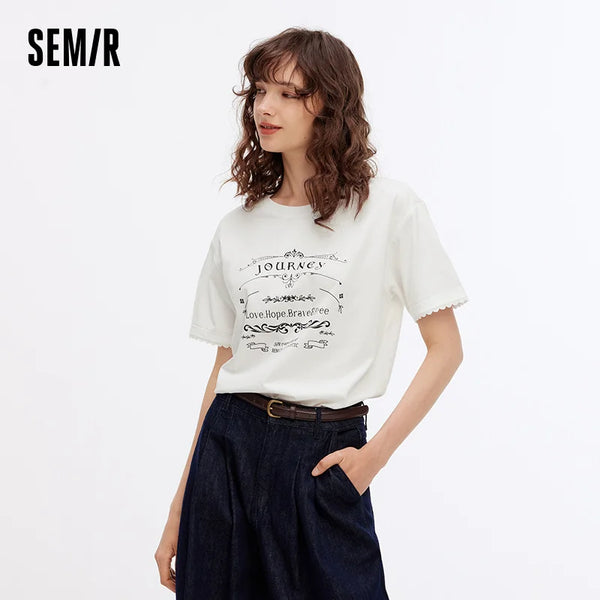 អាវយឺតនារី Semir ឆ្នាំ ២០២៦ បោះពុម្ពលើក្រណាត់រលុង ម៉ូដទាន់សម័យ ធម្មតា ទន់ ប្រចាំថ្ងៃ