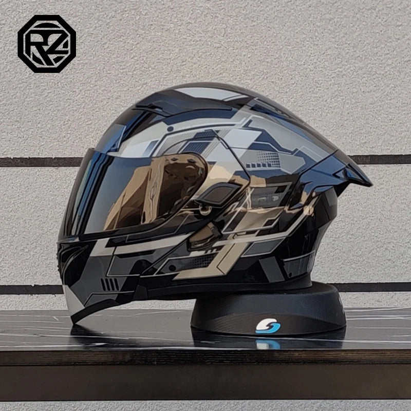 ORZ Motorcycle Helmet High Quality Dual Lens Modular Flipped Helmet Full Face Neutral Motorcycle Travel Helmet Off Road Helmet