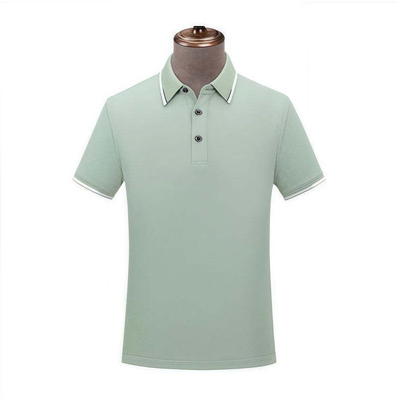 5A antibacterial intercolor Short Sleeve Turn-down Collar  Top  Business Sport 12 colors High-End Pure Cotton Polo shirt
