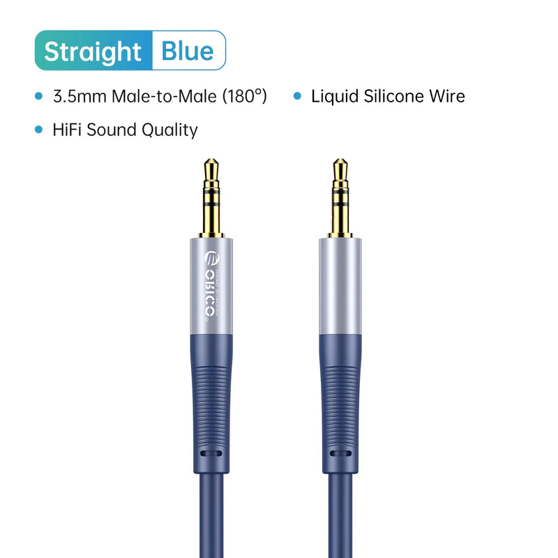 ORICO 3.5mm Aux Cable Jack Audio Cord Male to Male Hi-Fi Sound Liquid Silicone for Headphones iPhone Speaker Car iPad