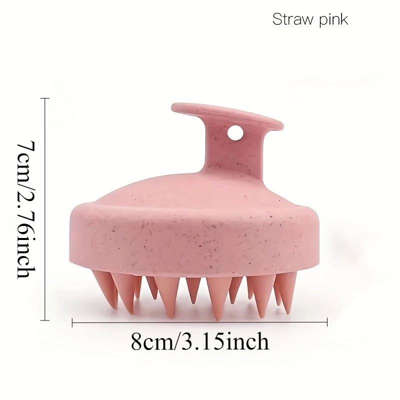 Multicolored Soft Wheat Straw Scalp Massage Brush - Perfect for Hair Cleansing, Exfoliation & Head Scrubbing，Scalp massage brush