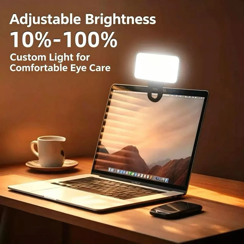 Portable Mini Selfie Fill Light Rechargeable 3 Modes Adjustable Brightness Clip On For Mobile Phone Computer Fill Light