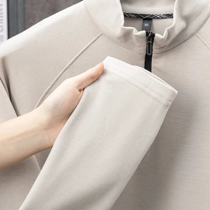 Men's Long-sleeve T-shirt, 2.5% Wool Blend Fabric, Soft and Warm, Ideal for Jogging, Running, and Smart Casual Wear