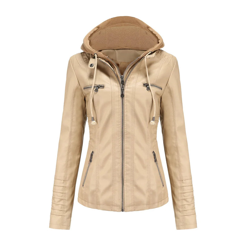 2026 New Women Autumn Faux Leather Jackets Coats, Women Black PU Motorcycle Leather Clothes for Women Jacket Coat XS-7XL