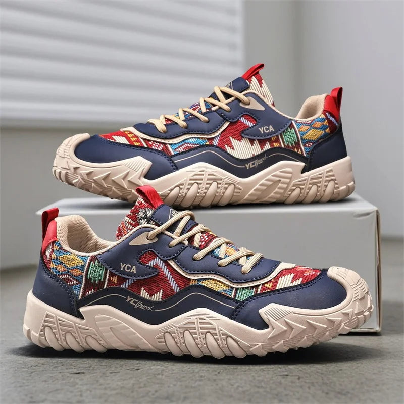 Men's flat tide casual sneakers summer walking shoes soft-sole outdoor running shoes breathable lightweight speed sports shoes