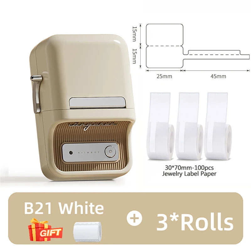 NIIMBOT B1/B21 Jewelry Label Printer Self Adhesive DIY Self-Adhesive Jewelry Necklace Bracelet Ring Price Tag for Bussiness