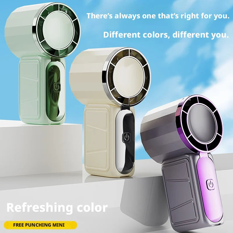 SEAMETAL Mini Portable Cooling Handheld Fan Rechargeable 5 Speed Adjustable Air Cooling Turbo Fan for Car Home Indoor Outdoor