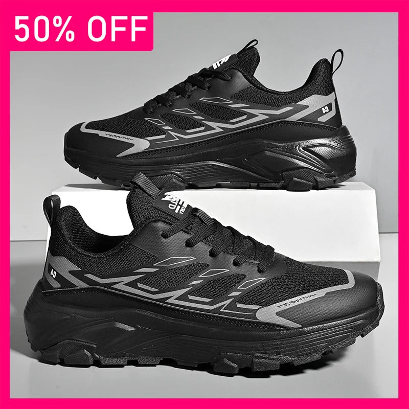 Men Sports Shoes New Fitness Walking Outdoor Lightweight Anti Slip Thick Soled Hiking Shoes Daily Commuting Travel Shoes for Men