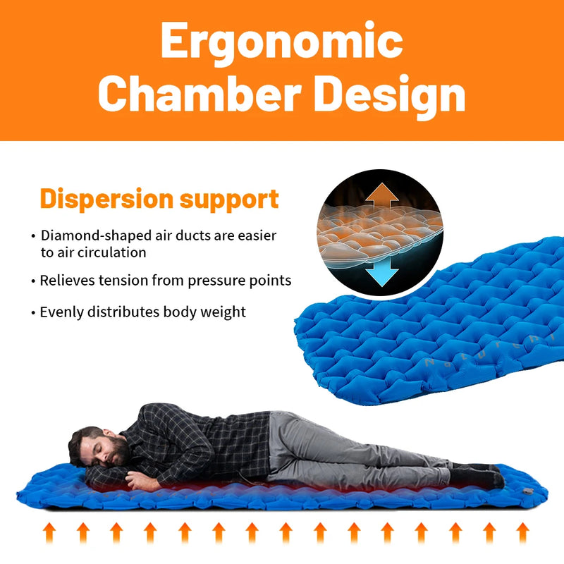 Naturehike Camping Mat Ultralight Sleeping Pad Outdoor Air Mat Portable Camping Folding Bed Beach Travel Inflatable Mattress