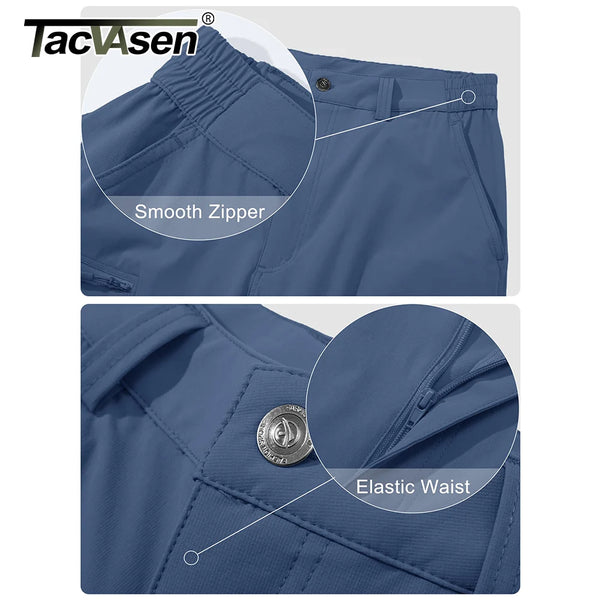 TACVASEN Lightweight Hiking Pants Mens Quick Dry Cargo Work Pants Nylon Waterproof Outdoor Trekking Fishing Pants Male Trousers