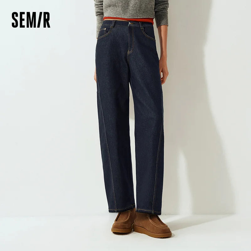 ខោខូវប៊យ Semir សម្រាប់នារី រចនាបថរលុង ជើងកោង ស្ទីលតាមដងផ្លូវ 2026 សម្លៀកបំពាក់ប្រចាំថ្ងៃរដូវរងាថ្មី