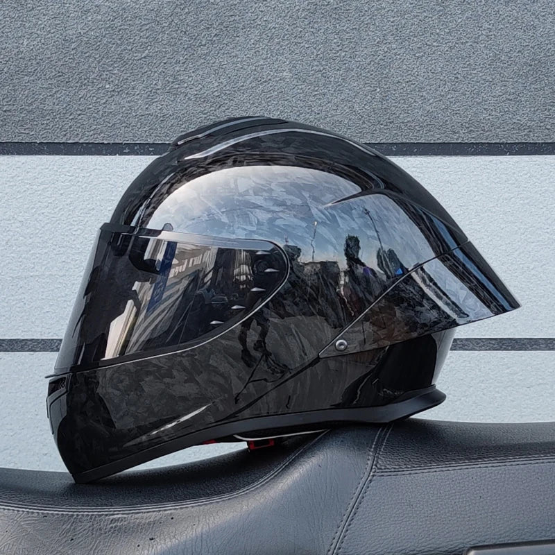 ORZ Racing Full Face Motorcycle Helmet ABS Material DOT Certified Fashion Big Spoiler Aerodynamic Street Bike Protective Helmet