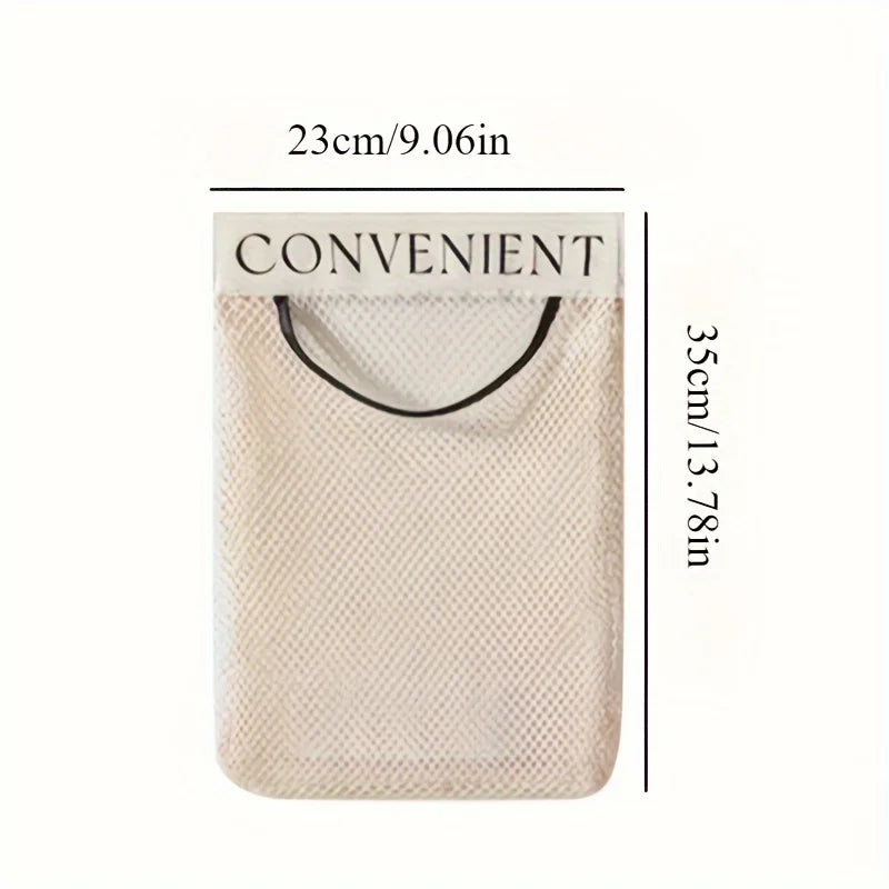 1/2pcs Versatile Wall-Mounted Plastic Bag Holder - Reusable Elastic Storage Net With Magic Sticker. for Kitchen, Bathroom