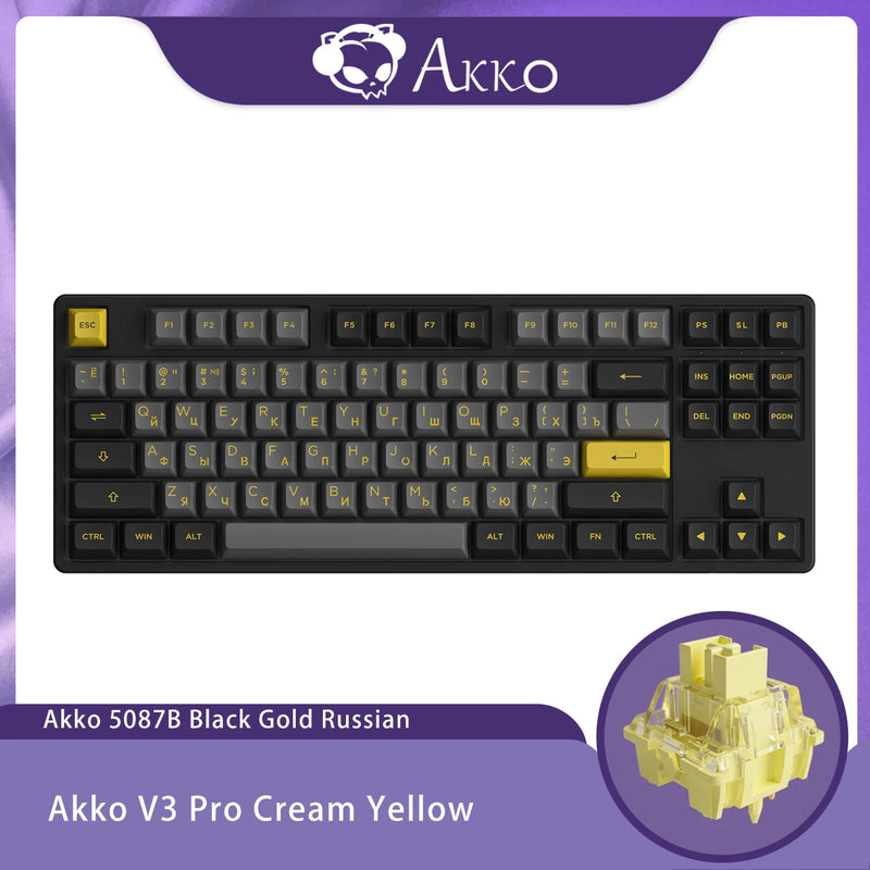 5087B Plus Wireless Mechanical Keyboard Russian Keycaps ASA Profile 80% TKL Hot-swappable RGB Office Gaming Customized Keyboard